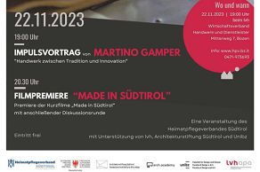 Made in Südtirol.Martino Gamper über Handwerk zwischen Tradition und Innovation