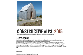 Architekturpreis Constructive Alps: nachhaltige Gebäude gesucht!
